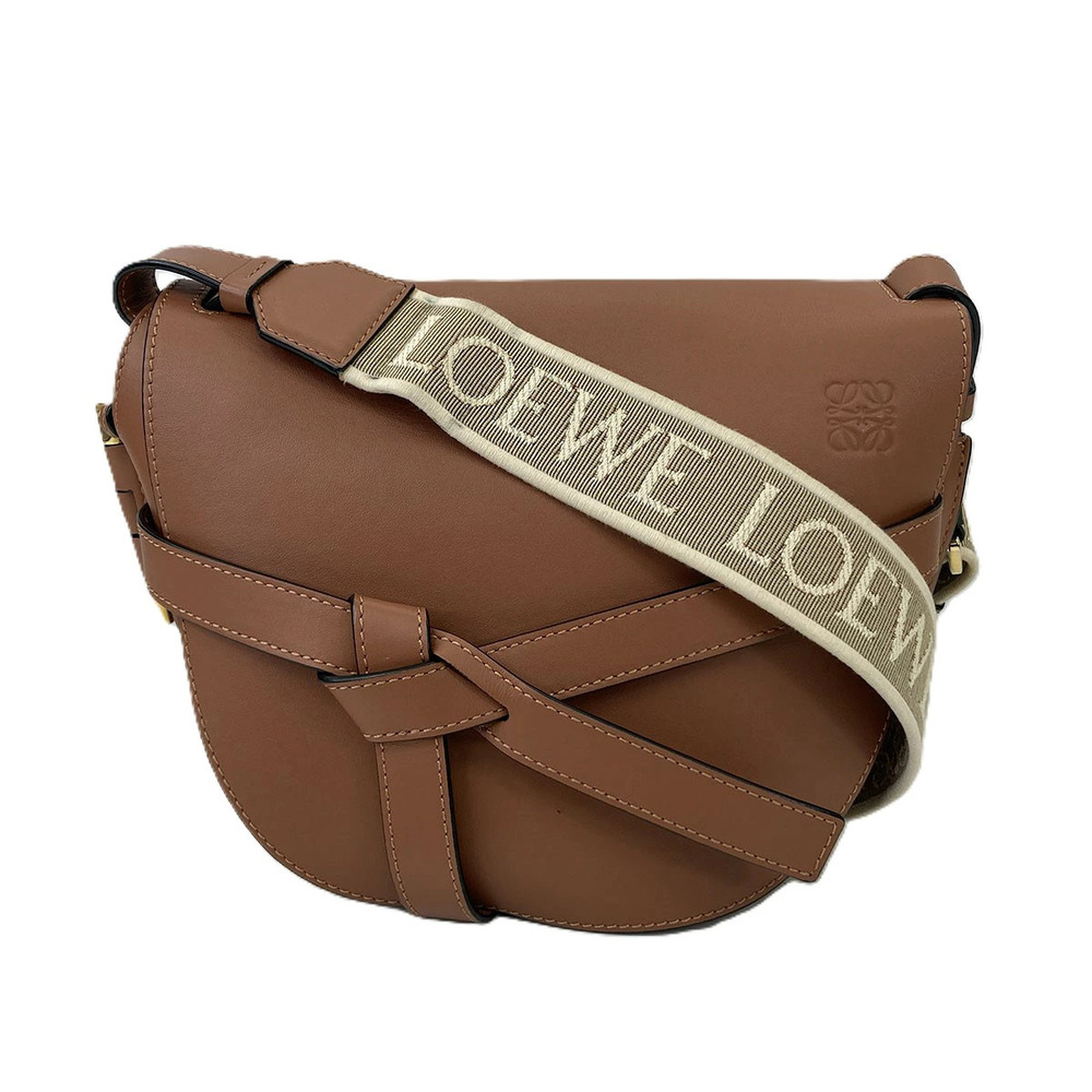 LOEWE Gate Dual Bag Shoulder Leather Brown